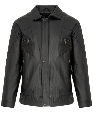 Czarna kurtka skórzana dla mężczyzn, ponadczasowy wybór z nutą luksusu.