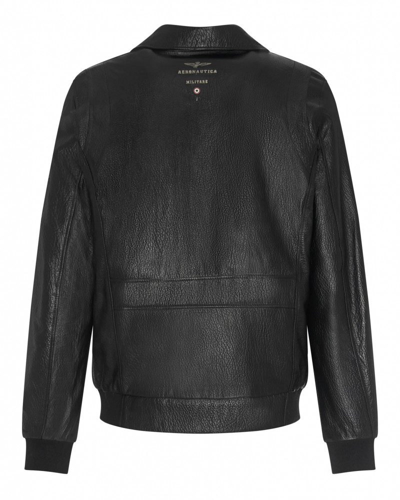 Kurtka lotnicza z klasycznym kołnierzem i elastycznymi mankietami