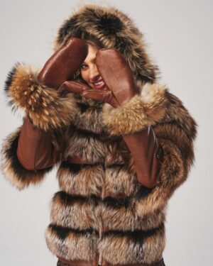 Damskie rękawiczki skórzane brązowe z gładkiej skóry i eleganckim, dopasowanym krojem